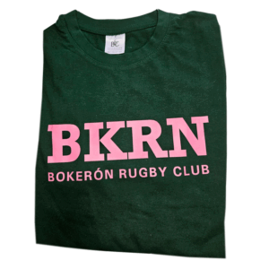 Camiseta Bokeron. Verde / Rosa