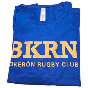 Camiseta Bokerona (mujer). Azul / Amarillo