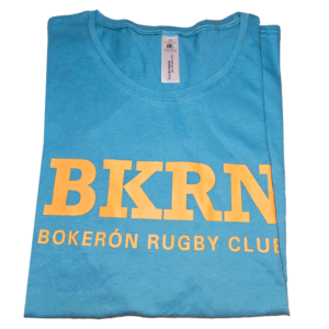 Camiseta Bokerona (mujer). Celeste / Amarilla