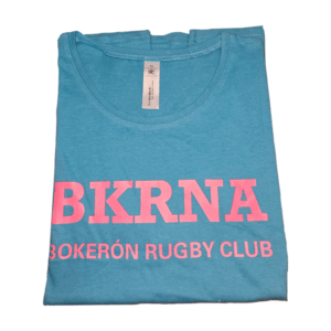 Camiseta Bokerona (mujer).Celeste / Rosa