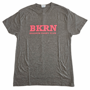 Camiseta Bokerona (mujer). Gris / Rojo